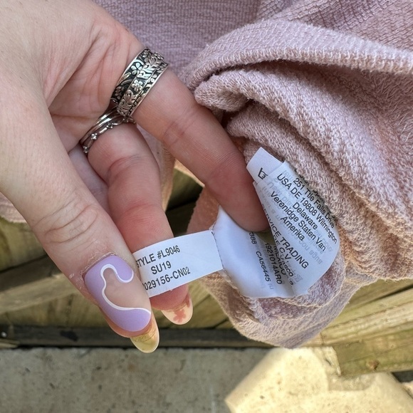 Miles by Madewell Drop Shoulder Textured Sweatshirt in Wisteria Dove Pink - Picture 12 of 12